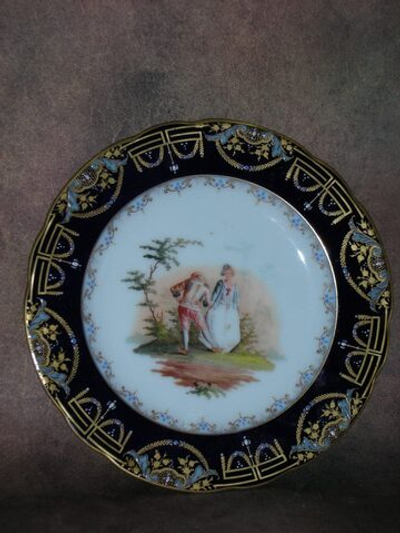 Тарелка. Фарфор. Галантная парочка. Германия