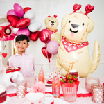 Фольгированный шар-фигура «Собака с сердцами-антенками», 86 см