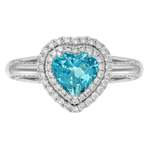 Кольцо Сердце с Турмалином Параиба и Бриллиантами, R0070-714/1