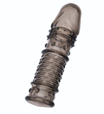 Дымчатая закрытая насадка ToyFa XLover с чешуйками и пупырышками - 13,5 см. (Цвет: дымчатый)