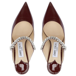 Jimmy Choo Bing 65mm Heeled Mule Burgundy Patent Leather