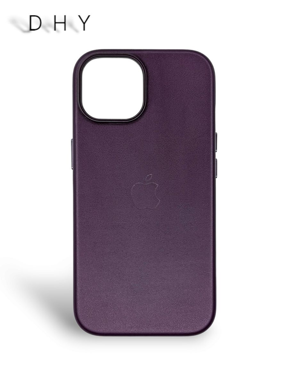 Кожаный чехол Leather Case iPhone 15 Plus, Dark Cherry Темно-фиолетовый