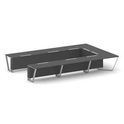 Steel Meet Стол переговорный П-образный KDK-PR.B.SP-15P Антрацит/Металл Серый 4800*3200*750