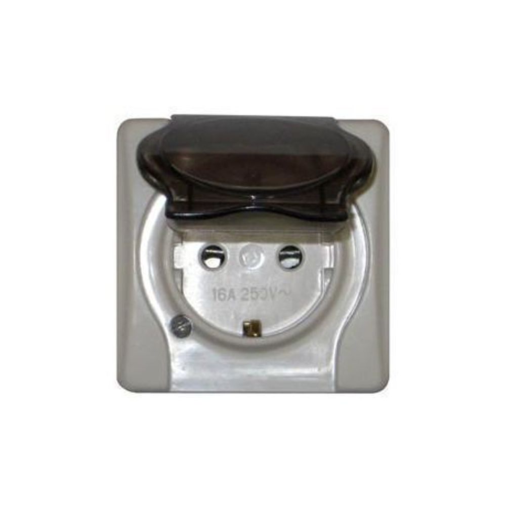 Розетка Житомир 1-местная о/п с з/к п/герм с крышкой