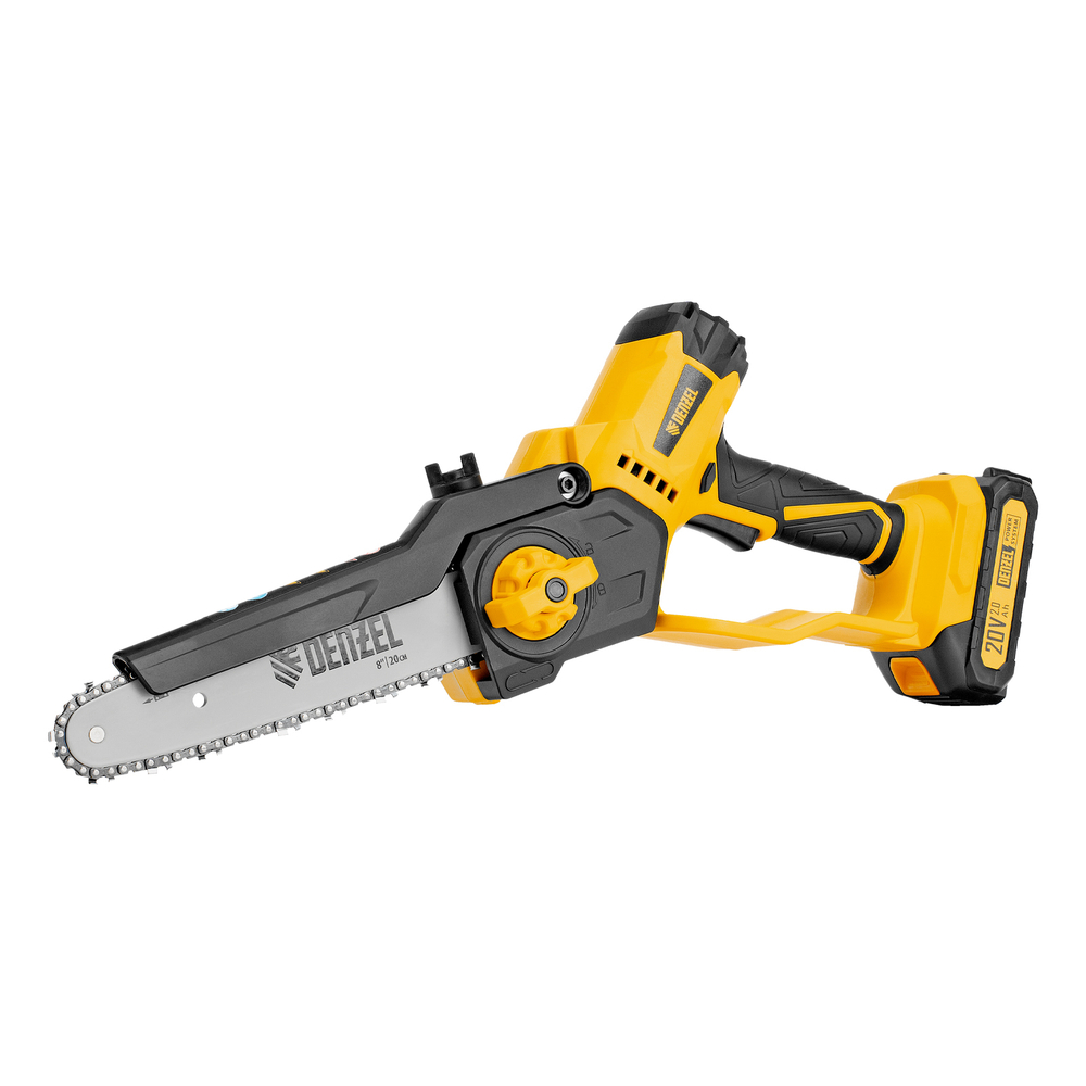 Цепная мини-пила аккумуляторная бесщет., СCS-200BL, шина 200 мм, Li-Ion, 20 В, // Denzel