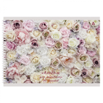 Альбом для рисования А4 40л, Alingar, гребень, мелованный картон(стандарт) 210г/м2, офсет 100 г/м2,, "Нежные цветы", 1 дизайн в пленке т/у