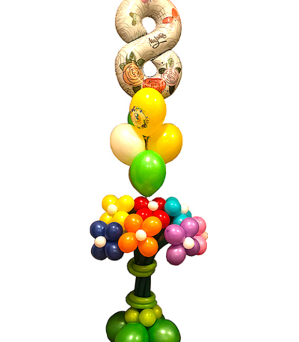 Композиция 8 марта - Букет с цифрой на кустике2