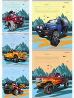 Тетрадь А5 18л. клетка "Рисунок авто" мелов.облистер 5 дизайнов (Проф-Пресс)