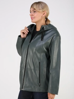 Кожаная куртка демисезонная с капюшоном