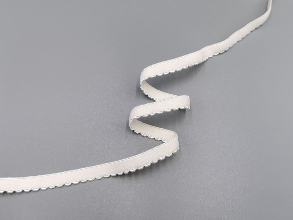 Отделочная резинка с фестонами, 10 мм, молоко, (Арт: OTR641/10-004), м