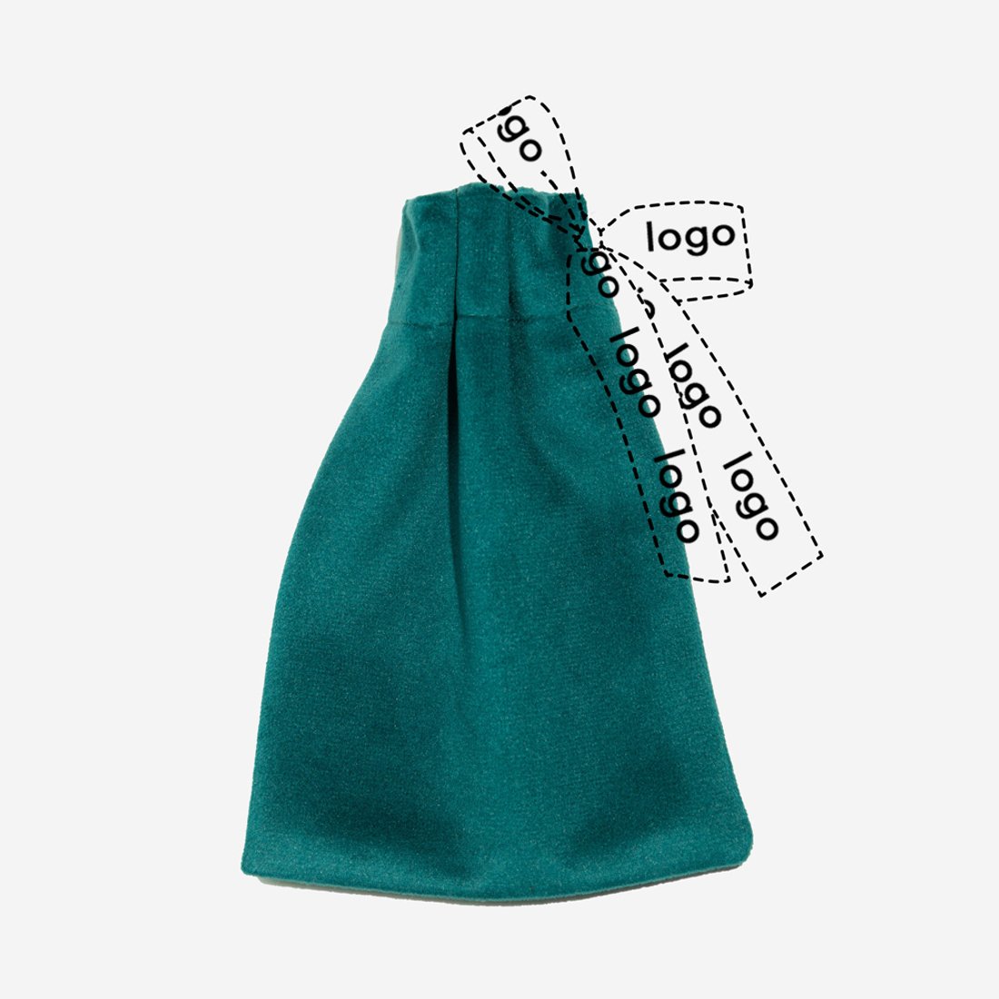 Мешочек из велюра, брендирование на ленте