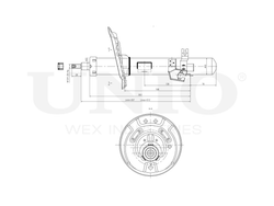 Амортизатор газовый передней подвески левый UNIO SAB-10370