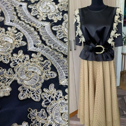 Гипюр золотого цвета