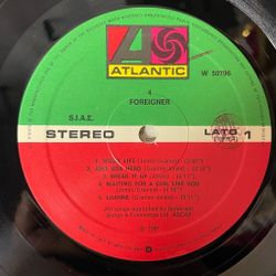 Винтажная виниловая пластинка LP Foreigner 4 (Италия 1981) Juke Box Hero