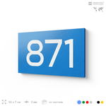 Номер на дверь 871, табличка на дверь для офиса, квартиры, кабинета, аудитории, склада, голубая 120х70 мм, Айдентика Технолоджи