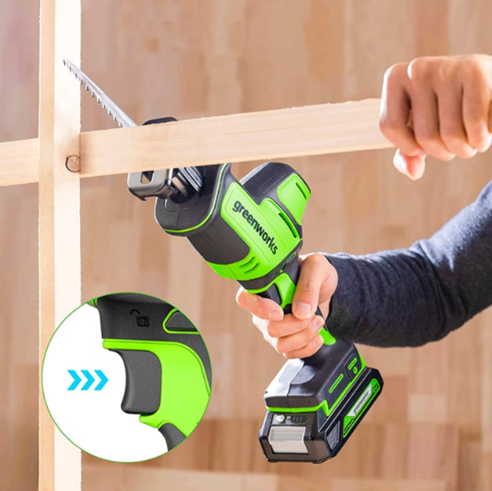 Пила сабельная компактная аккумуляторная Greenworks GPT-CRS-25 Арт.1200507, 24V, бесщеточная, без АКБ и ЗУ.