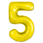 Шар фольгированный Цифра 5 101 см (Золотой)