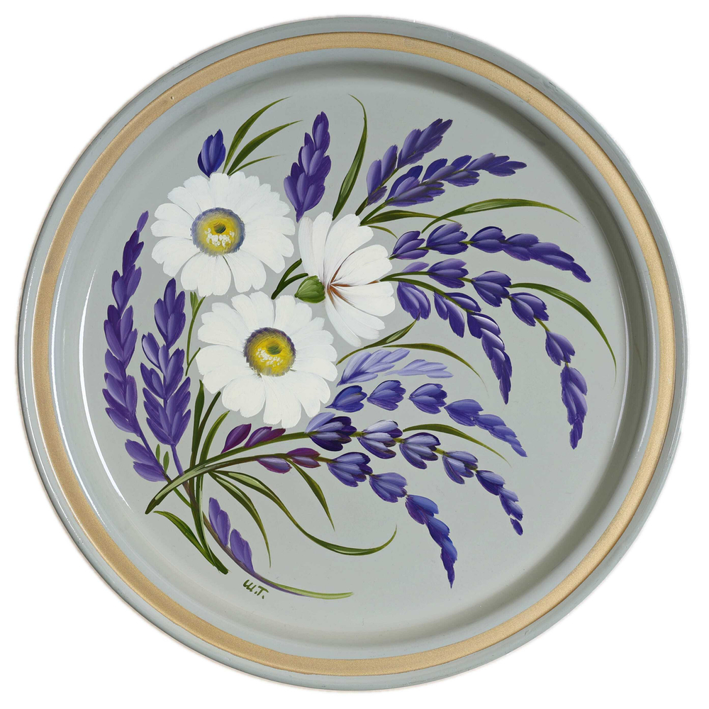 Жостовский поднос декоративный, размер 22 см (A5), металлический