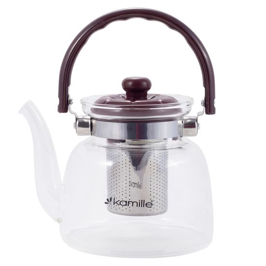 Заварочный чайник 2200 мл. Kamille KM-1614 (стекло, нержавеющая сталь, пластик)
