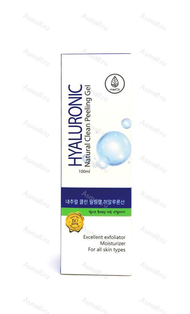 Гель-скатка с гиалуроновой кислотой, Natural Clean Peeling Gel Hyaluronic Acid, Med B. Корея, 100 мл.