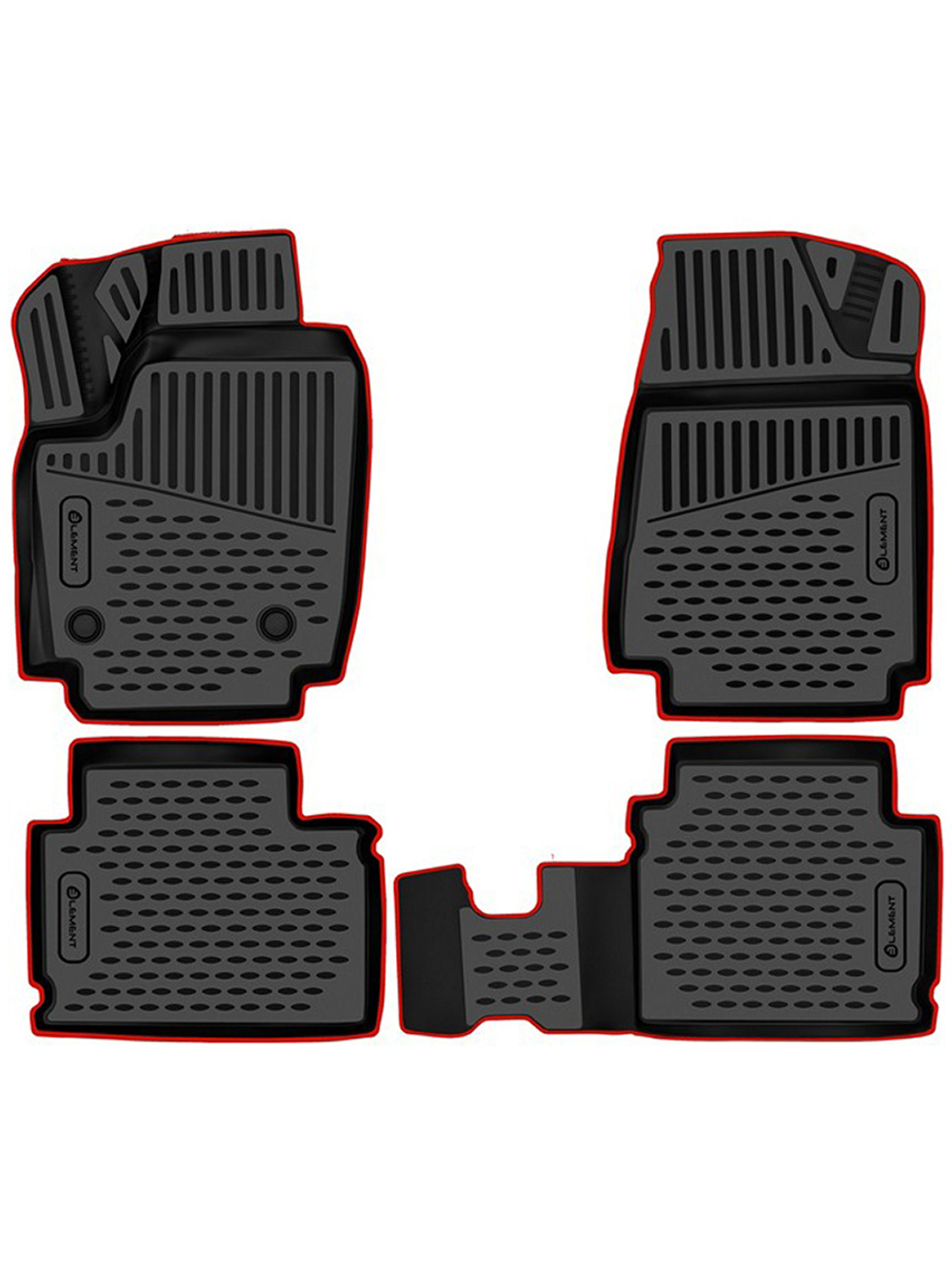 Коврики в салон для LADA (ВАЗ) Niva Legend 2021 - 4шт. (красный кант, полиуретан) KANT.ELEM3DAN0456210K.RD