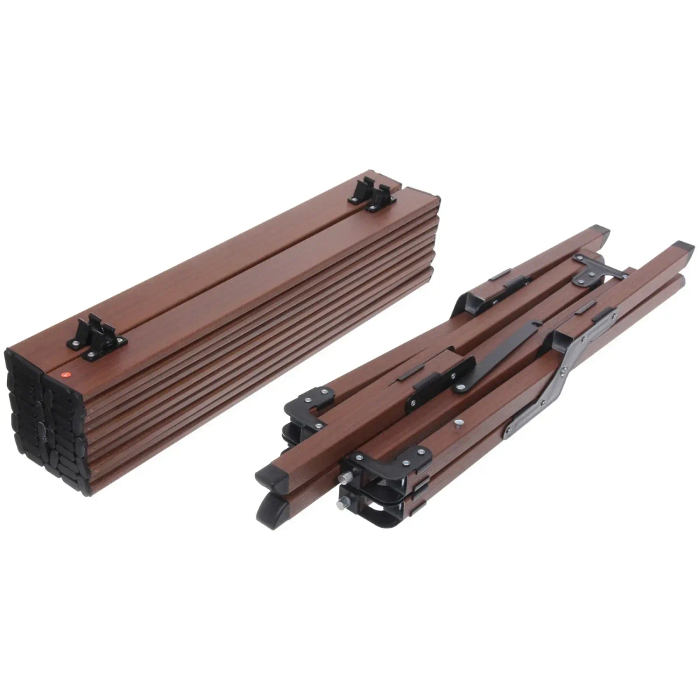 Стол кемпинговый складной DC-5003, 114*59*43 см, цвет: темное дерево, каркас алюминий, ТуристМастер