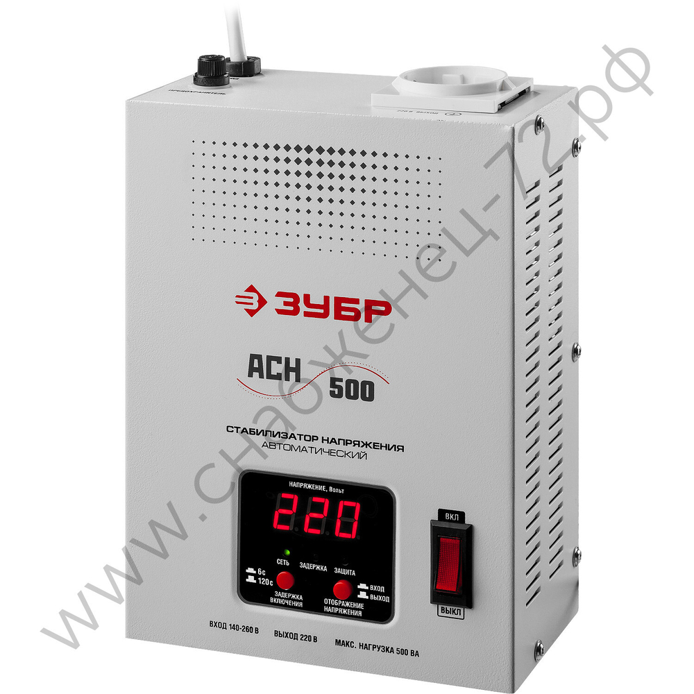 ЗУБР 500ВА 0,5кВт, Автоматический стабилизатор напряжения, Профессионал (59385-0.5)