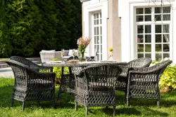 "Эспрессо–150 S" обеденная группа плетеная, цвет графит