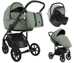 Детская коляска Roan Bass Next 2.0 3 в 1 с автокреслом Pituso Baesa Pro Black,Beige Canopy BSN/43/2 Sage Green/Black/руч.Black