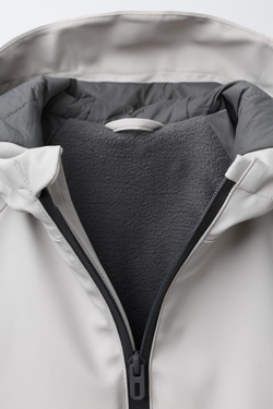 ZARA ПРОРЕЗИНЕННЫЙ ДОЖДЕВИК WATER RESISTANT, ЦВЕТ ЛЬДА