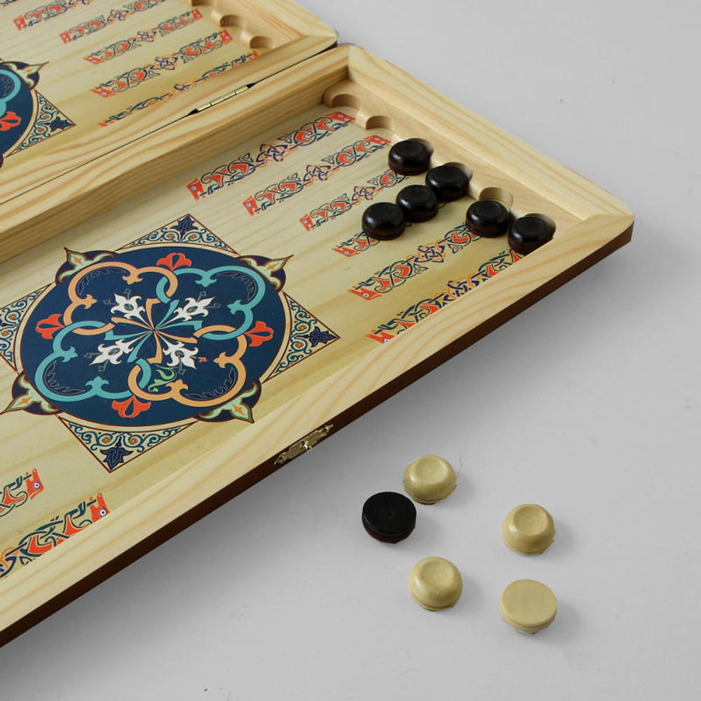 Нарды "Морские" в дер. коробе большие Арт. SA-MO-L