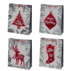 GAEM Пакет подарочный (бумага 210г/м2, блок микс 12шт), L26 W10 H32 см, 4в.