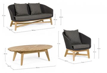 Комплект деревянной плетеной мебели Coachella