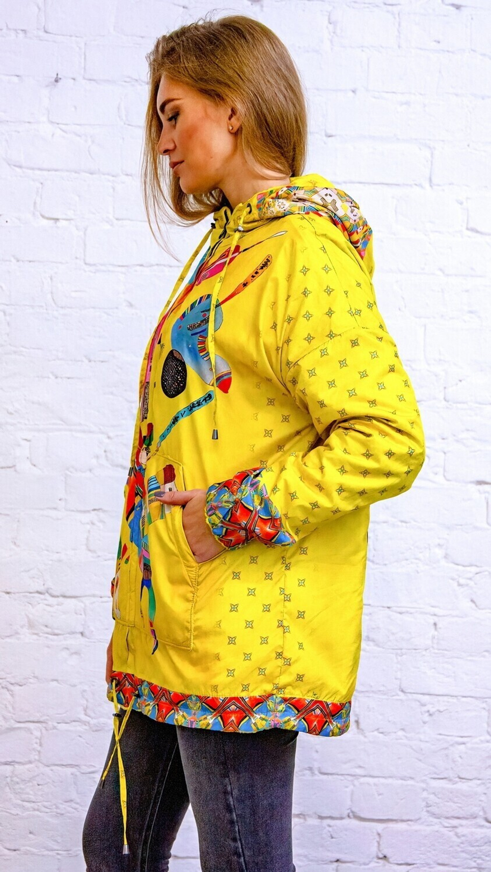Куртка «Кандинский жёлтый», по мотивам абстрактной живописи Василия Кандинского