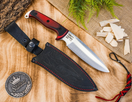 Туристический нож Shark Convex AUS-8 (Cryo) Black-Red G10