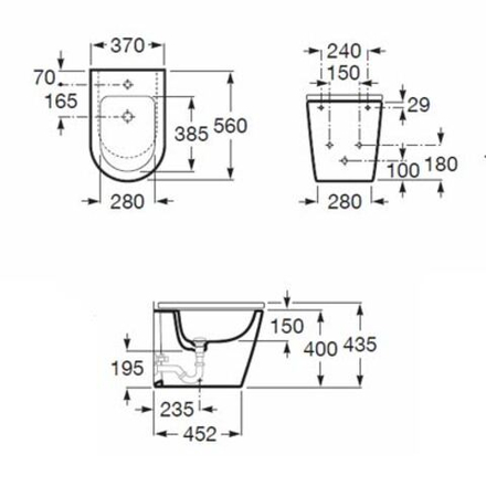 7357527000 INSPIRA ROUND БИДЕ НАПОЛЬНОЕ 560Х370