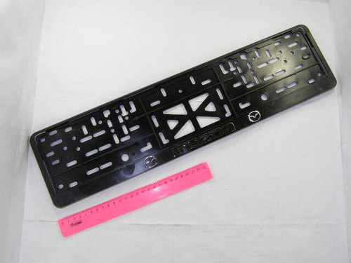 Рамка под номер с защелкой серебро  MAZDA  рельеф (Новосибирск)