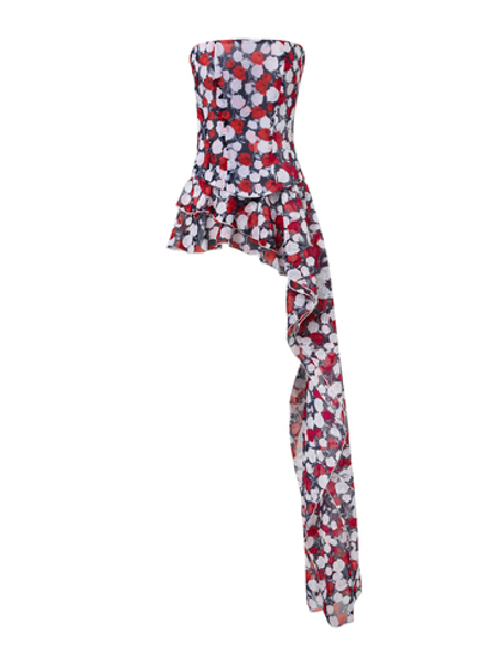 Корсет из шифона с воланом