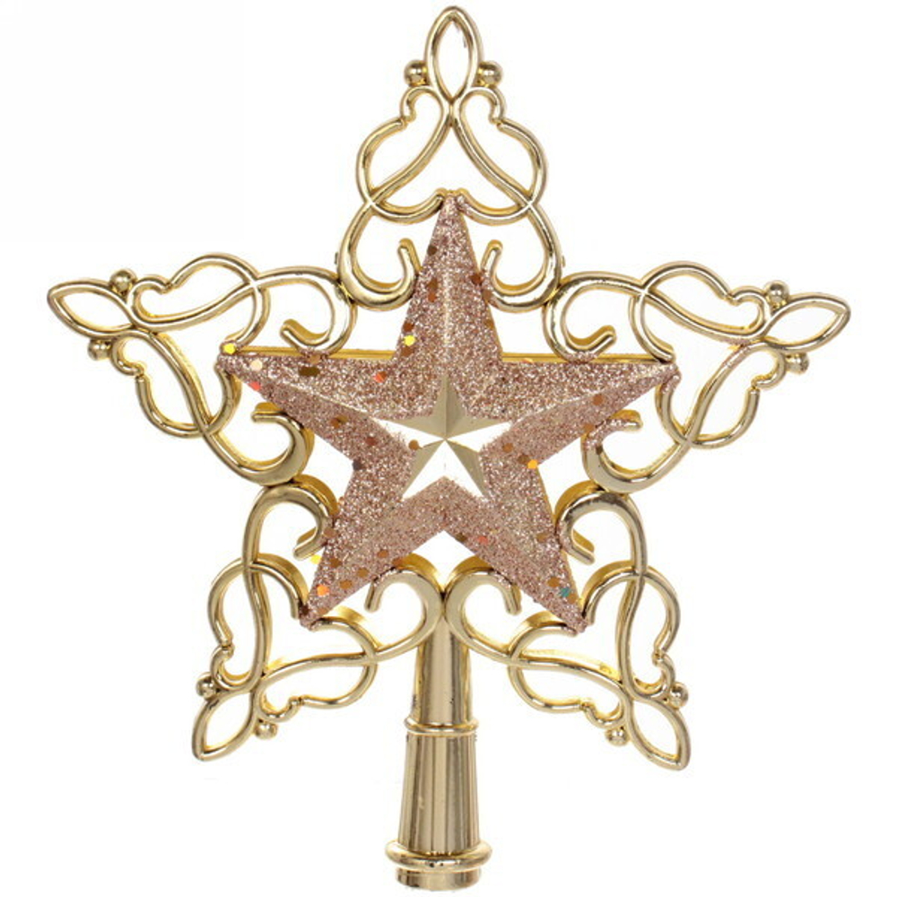Звезда на ёлку «Кружево» 20*22 см, Шампань