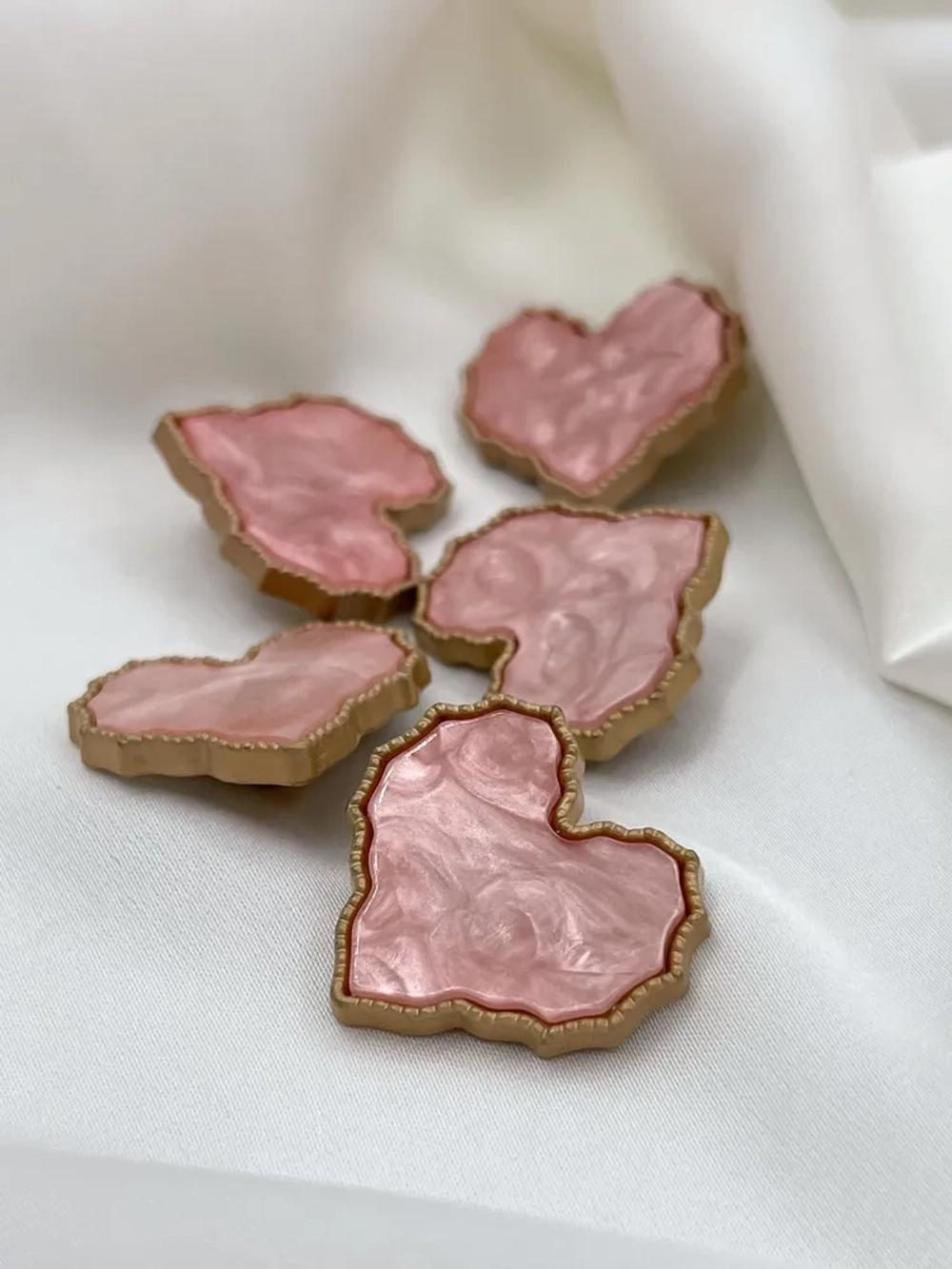 Пуговицы Перламутр персиковый Сердце