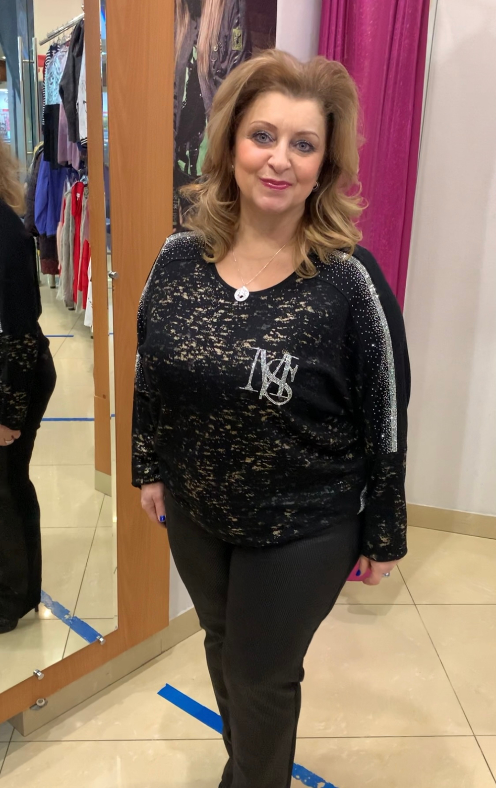 Черные комбинированные брюки