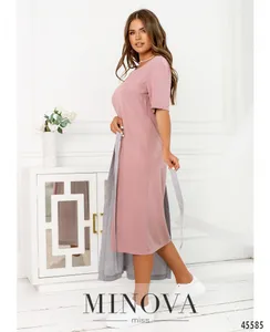 Платье 2288-пудра-серый Minova