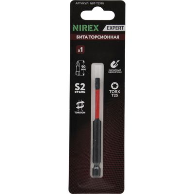 Бита NIREX Expert Torsion TORX T25, 90мм NBT-T2590