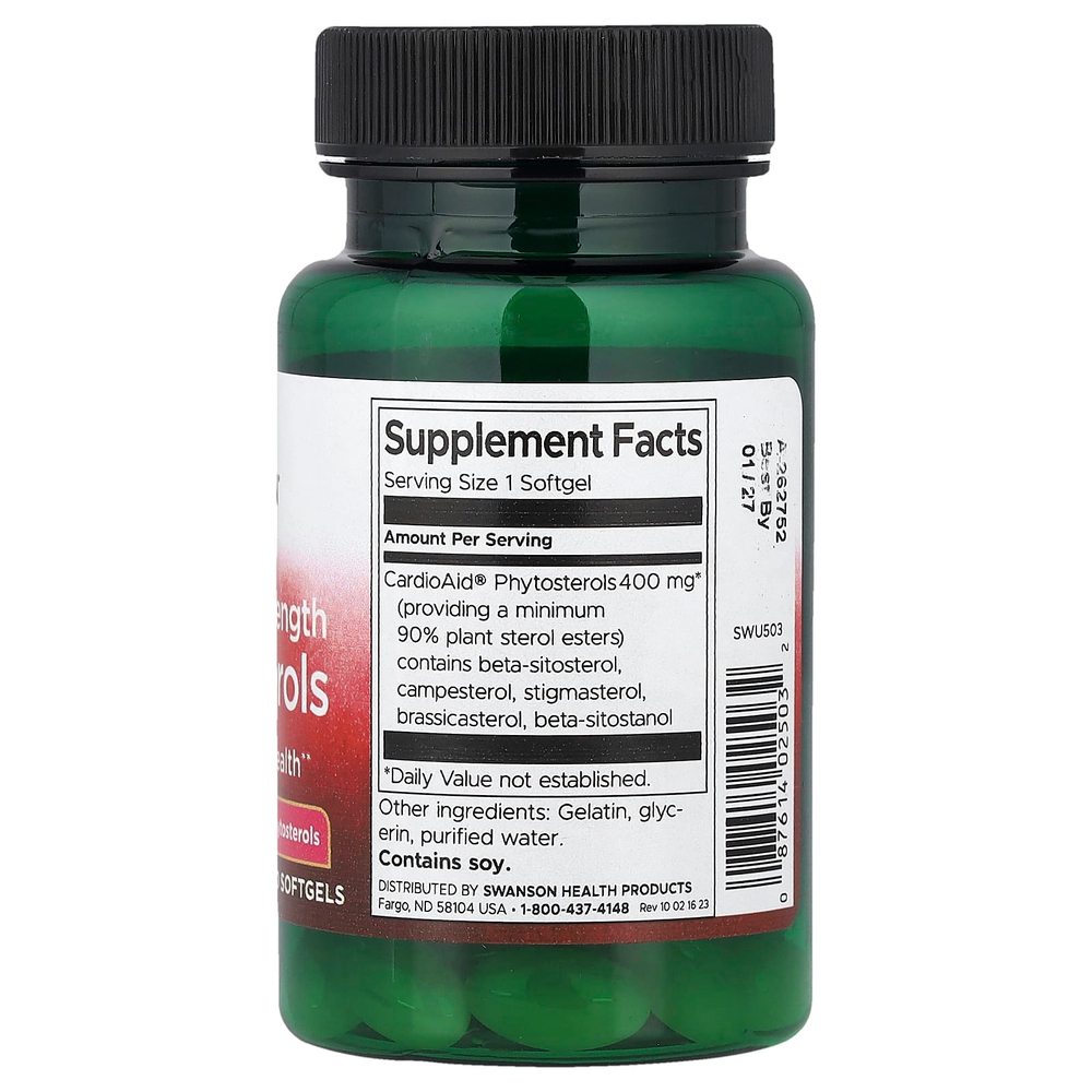 Swanson Vitamins, растительные стеролы, максимальная сила действия, 60 капсул