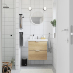 Шкаф умывальник с ящиками/мойкой/смесителем- ENHET / TVÄLLEN  /TVАLLEN  IKEA/ ЭНХЕТ / ТВЭЛЛЕН ИКЕА, белый/имитация. дуб, 64х43х65 см