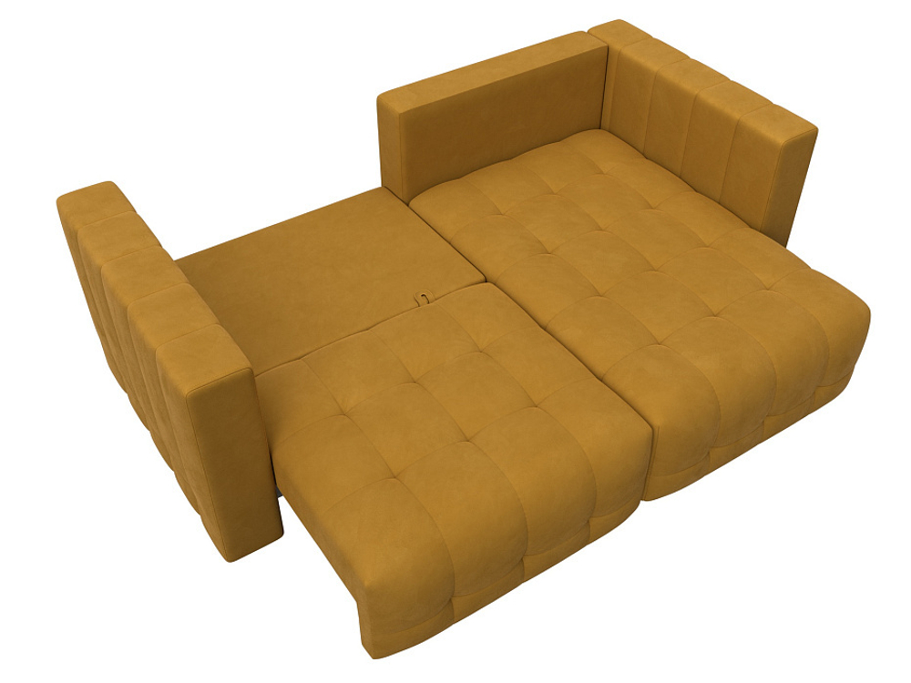 Диван угловой Лига-052 НПБ угол универсальный, BRUT 10 ВЕЛЮР желтый