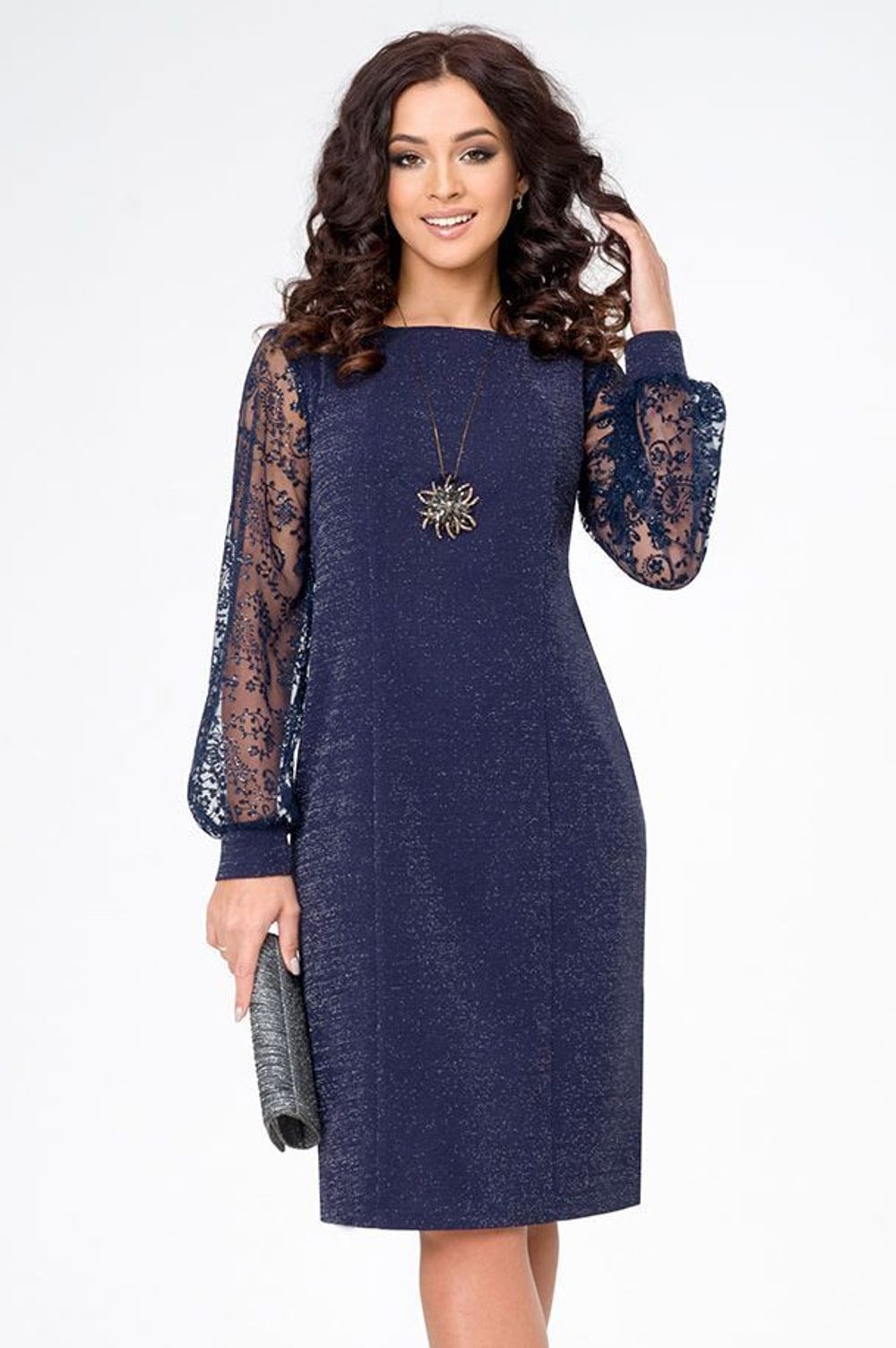 Платье Алексия Serenada синий люрекс (рукав вензеля) (Акция)