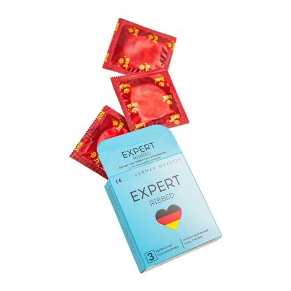 Презервативы EXPERT RIBBED № 3 (ребристые), 3 шт.