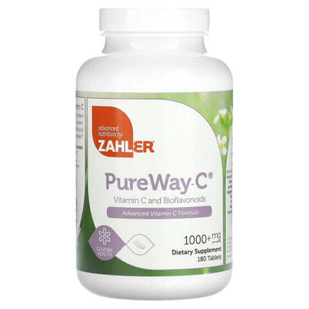 Витамин C Zahler, PureWay-C, витамин C и биофлавоноиды, более 1000 мг, 180 таблеток