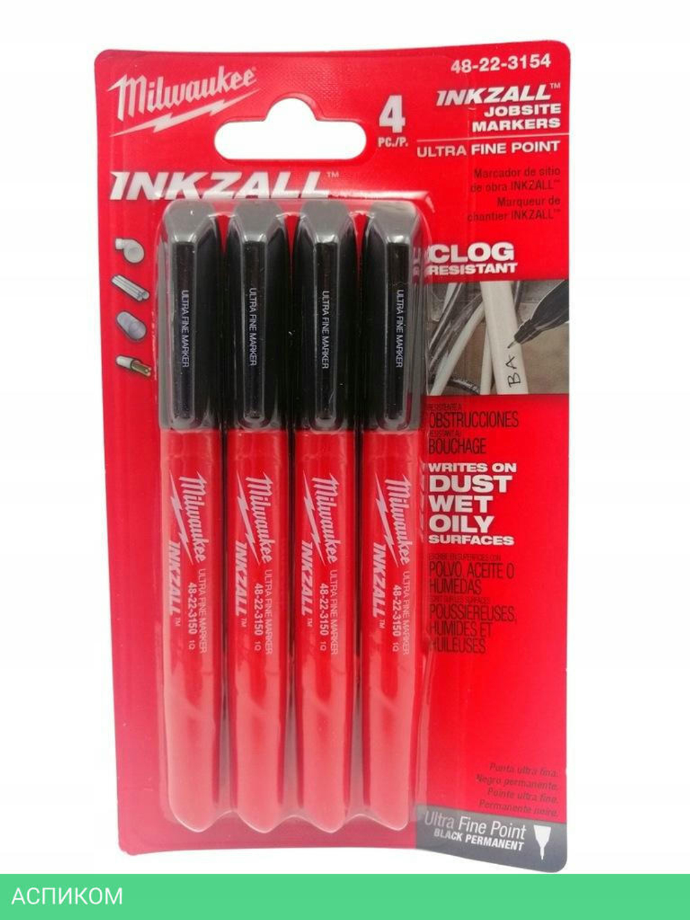 Текстовыделитель строительный Milwaukee Inkzall 24шт черный (4932492096)